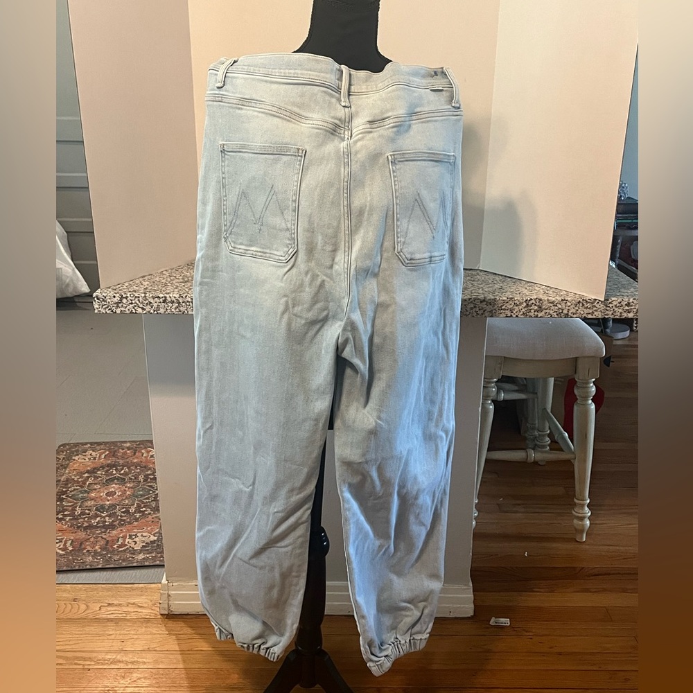 Mother The Wrapper Patch Cinched Ankle Light Blue… - image 2